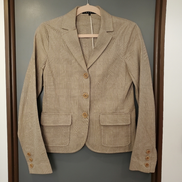 Theory Brown and Tan Plaid Blazer 6 - Picture 6 of 6